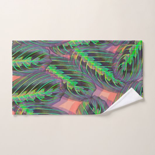 Pflanze Tropical Calathea Maranta Leaf Muster Badhandtuch Set (Handtuch)