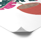 Pflanze Tropisches Rosa Monstera Poster (Ecke)