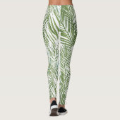 Pflanze und Blätter aus grüner Palme Leggings (Rückseite)