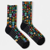 Pflanze und Blume in Mehrfarbigen Töpfen Socken (Rechts)