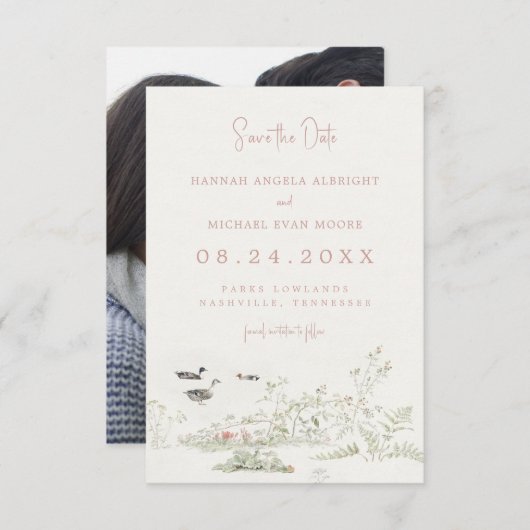 Pflanze und Enten Save the Date (Vorne/Hinten)