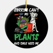 Pflanze und Hund Lover Gardener Keramik Ornament (Hinten)