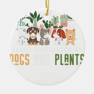Pflanze-und-Hunde-Pflanze-Lover Keramik Ornament