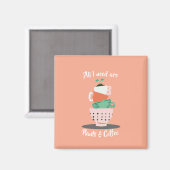 Pflanze und Kaffee Magnet (Vorderseite/Rückseite)