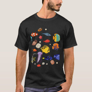 Pflanze und Niedliche Fische T-Shirt