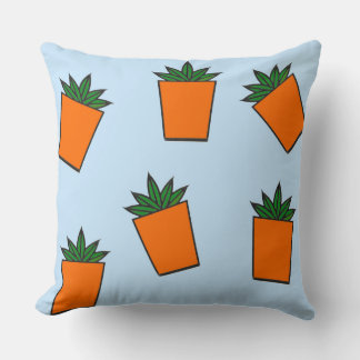Pflanze und Orangenpfeifen - Design Kissen