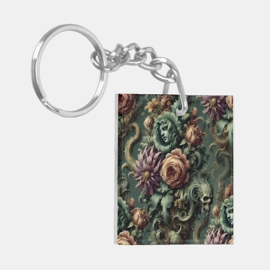 Pflanze und Pandemonium - gotisches Barock Schlüsselanhänger (Vorderseite links)