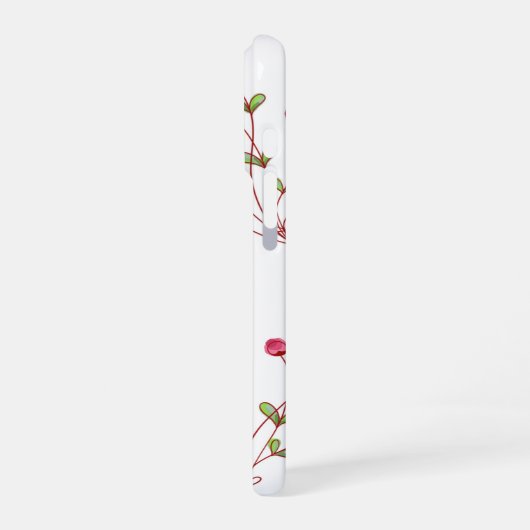 Pflanze und Punkte Nahtloses Muster iPhone Hülle (Linke Seite)