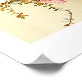 Pflanze und Schmetterling mit Wasserfarbe Poster (Ecke)