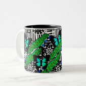 Pflanze und Schmetterlinge Tasse (Vorderseite Links)