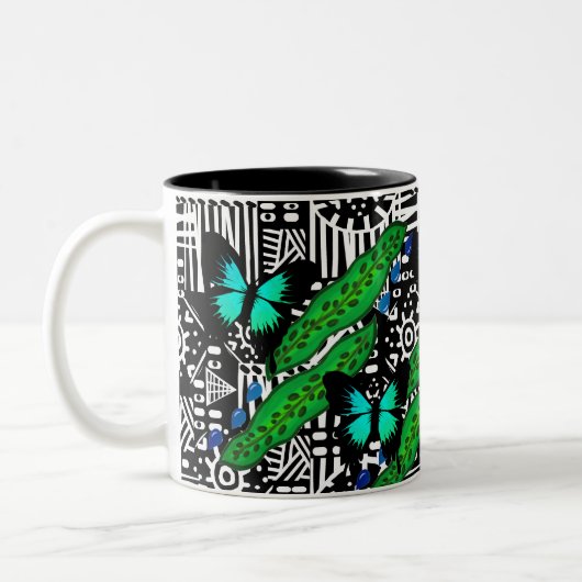 Pflanze und Schmetterlinge Tasse (Links)