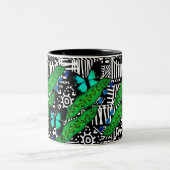 Pflanze und Schmetterlinge Tasse (Mittel)