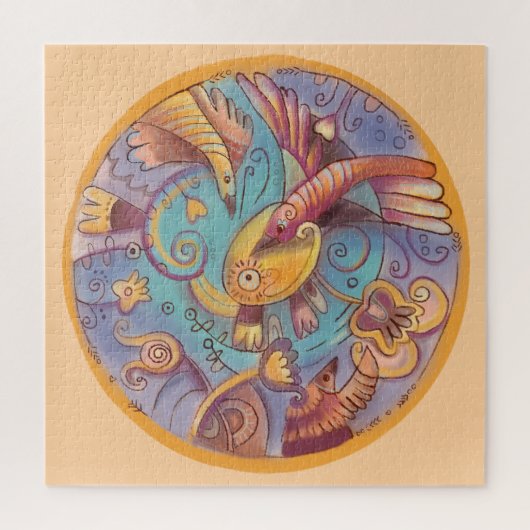 Pflanze und Vögel Puzzle (Vertikal)