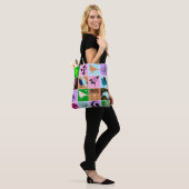 Pflanze und Vögel Silhouette Art Tasche (Am Model)