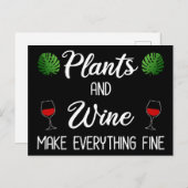 Pflanze und Wein machen alles gut Postkarte (Vorne/Hinten)