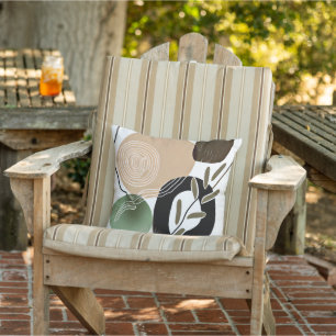 Pflanze und Wellen Minimalistische Kunst Kissen