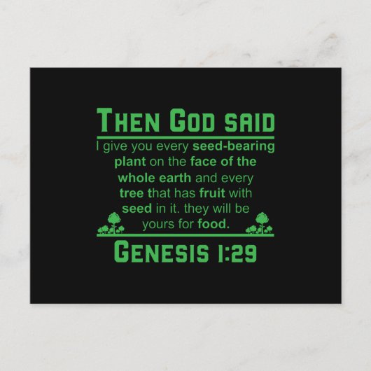 Pflanze Vegane vegetarische Tierliebhaber Postkarte (Vorderseite)