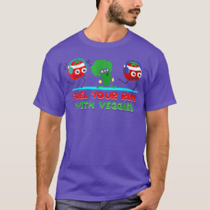 Pflanze Vegetarische Veggies Run Tomato Broccoli V T-Shirt