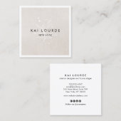 Pflanze Verlasse Beige Square Business Card Quadratische Visitenkarte (Vorne/Hinten)