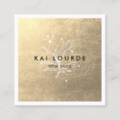 Pflanze Verlasse Gold Square Business Card Quadratische Visitenkarte (Vorderseite)