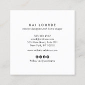 Pflanze Verlasse Gold Square Business Card Quadratische Visitenkarte (Rückseite)