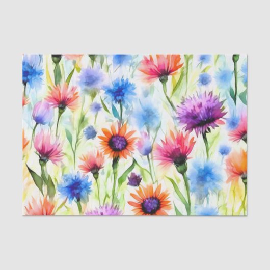 Pflanze Vibrant Bachelor's Button-Blume Seidenpapier (Vorderseite)