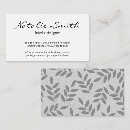 Pflanze Visitenkarte (Vorne/Hinten)