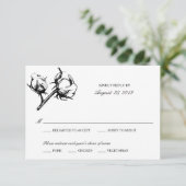 Pflanze von Baumwolle | HochzeitsrSVP RSVP Karte (Stehend Vorderseite)