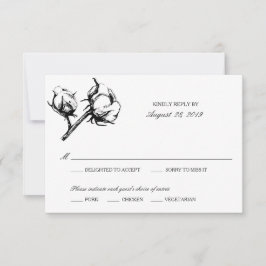 Pflanze von Baumwolle | HochzeitsrSVP RSVP Karte