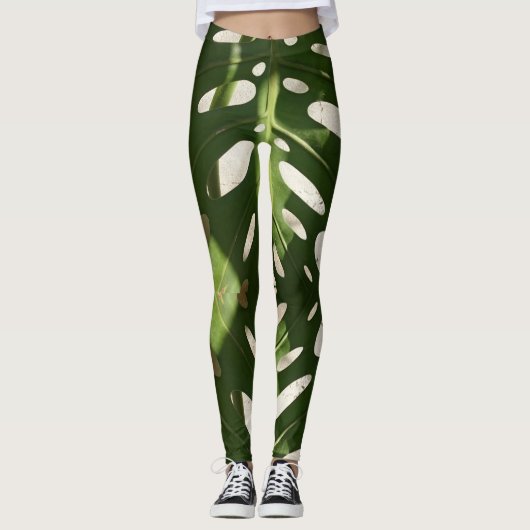 Pflanze von Funky Green Leaf - Leggings (Vorderseite)