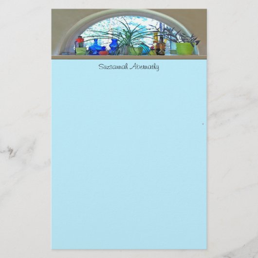 Pflanze von Glasflaschen in Fensterfarbenvorlage Briefpapier (Vorderseite)