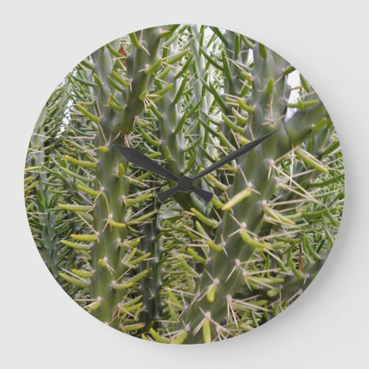 Pflanze von prickly Green Cactus, Große Wanduhr (Vorderseite)