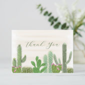 Pflanze von Watercolor Fiesta Cactus Dankeskarte (Stehend Vorderseite)