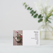 Pflanze von Zaun und Blumentöpfen Visitenkarte (Stehend Vorderseite)