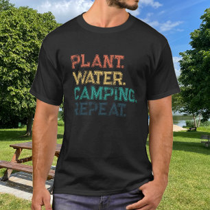 Pflanze Wasser Camping Wiederholung Farbige Typogr T-Shirt