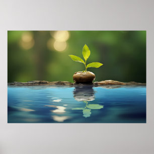 Pflanze Wasser Ruhe Friedliche Natur Poster