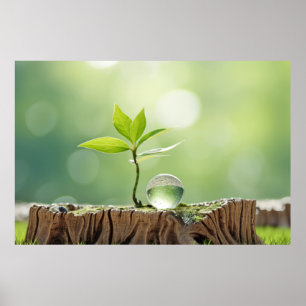 Pflanze Wasserfall Ruhe Friedliche Natur Poster