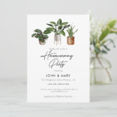 Pflanze Wasserfarbe Party Einladung (Stehend Vorderseite)