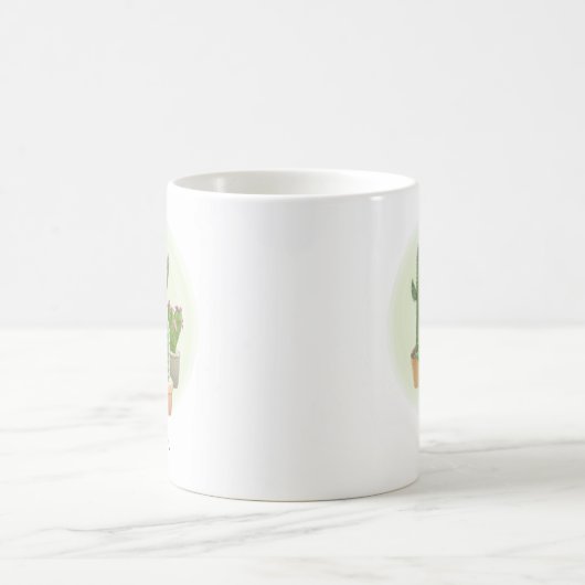 Pflanze Wasserfarben Succulents Individuelle Name Kaffeetasse (Mittel)