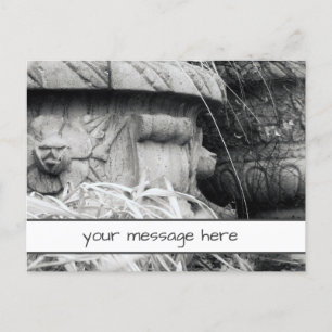 Pflanze weist Schwarz-weiße Frühjahrsmeldung auf Postkarte