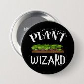 Pflanze Wizard Funny Gardener Button (Vorne & Hinten)