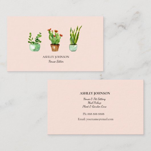 Pflanze | ZUHAUSE Visitenkarte (Vorne/Hinten)