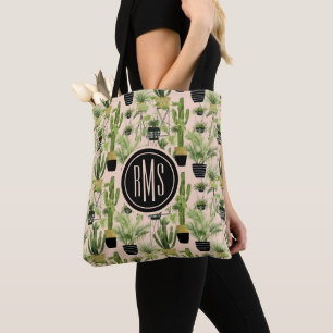 Pflanzen-Anordnungs-Muster des Monogramm-  Tasche