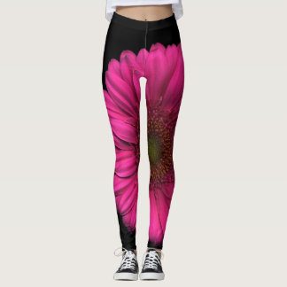 Pflanzen auf Hosen-rosa Gänseblümchen Leggings
