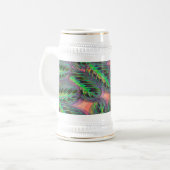 Pflanzen Calathea Grün Blattmuster Bierglas (Vorderseite Links)