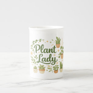 Pflanzen-Dame Botanischer Kaffeebecher Porzellantasse