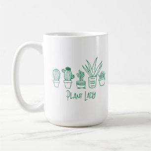 Pflanzen-Dame Kaktus Sukkulente Gartenliebhaberin Kaffeetasse