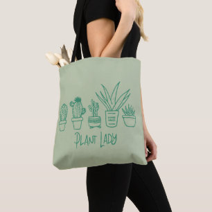Pflanzen-Dame Kaktus Sukkulente Gärtnern in Grün Tasche