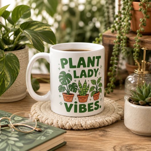 Pflanzen-Dame Vibes süße botanische Kaffeetasse