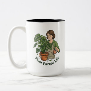 Pflanzen-Eltern-Leben Lustiger Botanischer Garten Zweifarbige Tasse